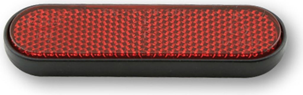Rückstrahler abgerundete Ecken, rot mit selbstklebender Folie 100x28mm