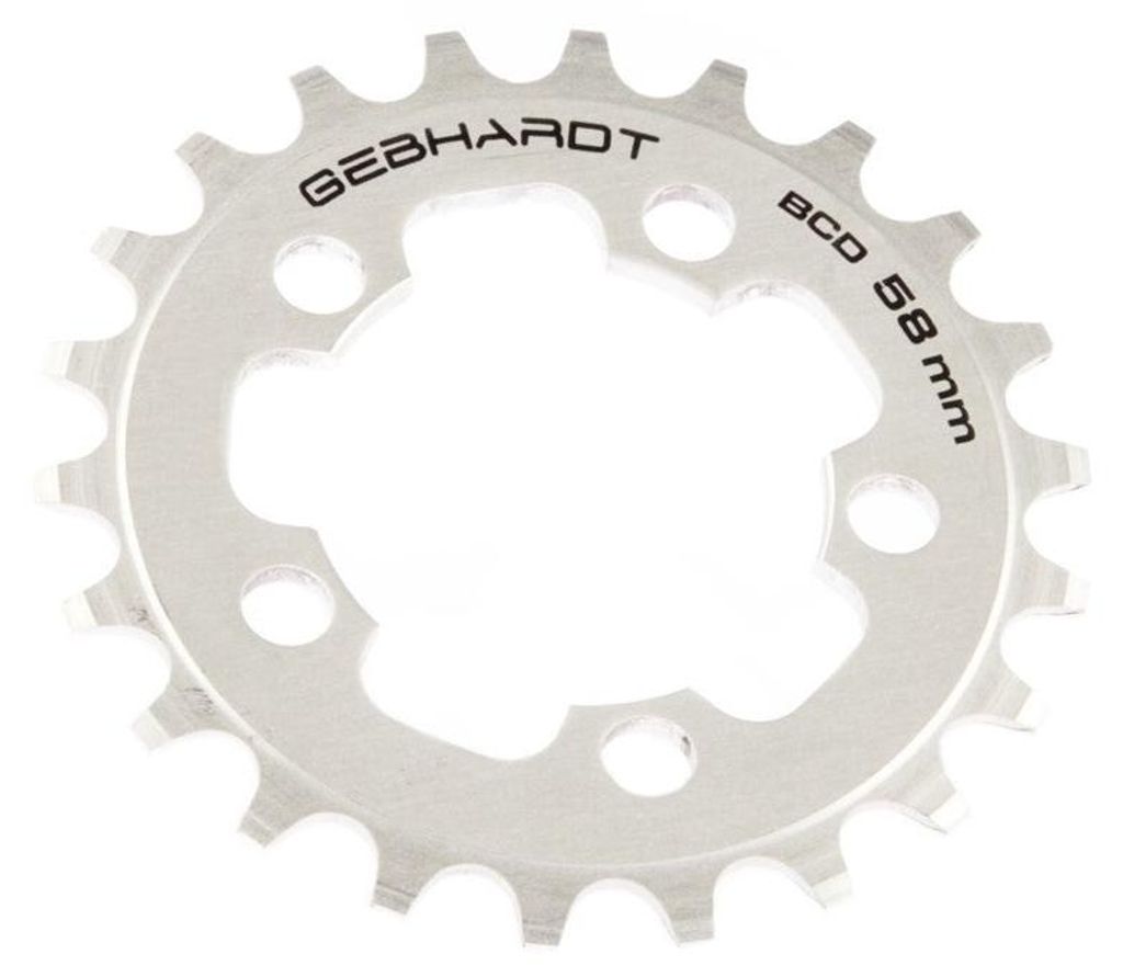 Gebhardt Kettenblatt 22t ø58mm 5 Arme, Silber