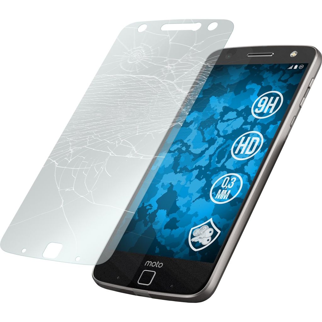 3er-Pack PhoneNatic Glas-Folie klar kompatibel mit Lenovo Moto Z Force - Panzerglas für Moto Z Force