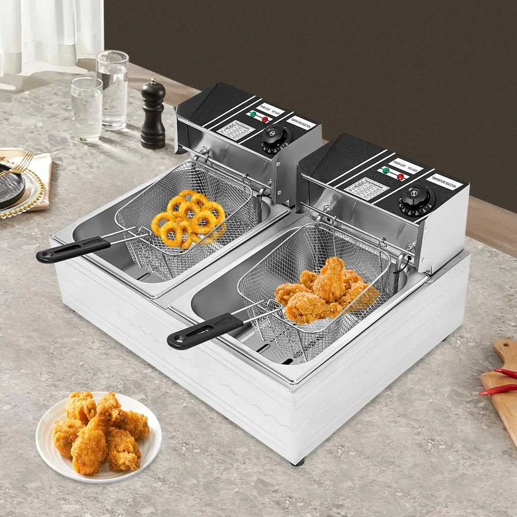 Friteuse classique argentée 4 personnes avec température modulable 2000W