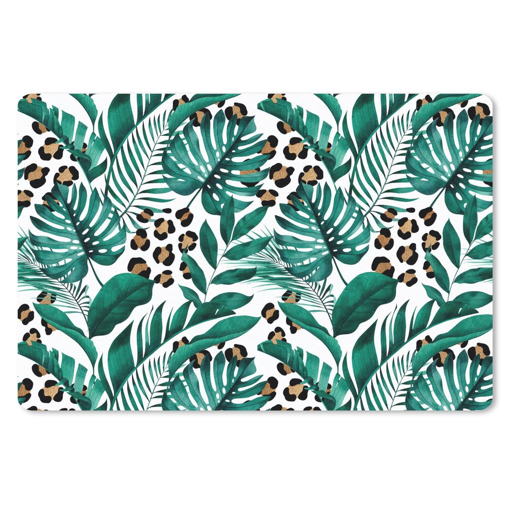 MuchoWow Mauspad Mousepad Tropical - Pantherdruck - Weiß 27x18 cm - Mousepads - Maus Mat - Pad - Mausunterlage - Büroartikel - Desk Matten