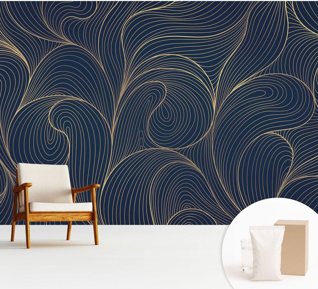 Fototapete - 312x219 cm - Tapete - Wandtapete - Wandbilder - Dekofolie - Tapete Folie - Wand - Dekoration - Wohnzimmer - Wellenmotiv