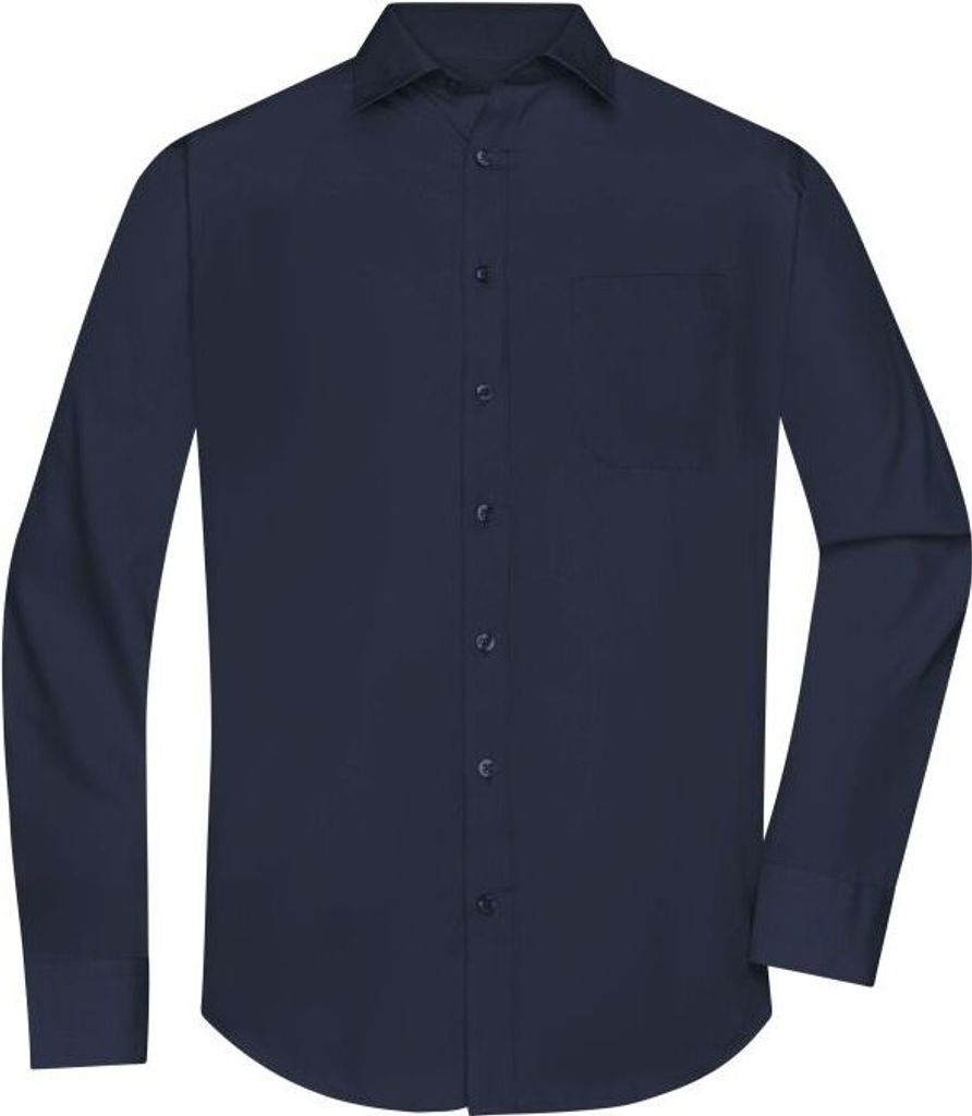 Klassisches Shirt aus pflegeleichtem Mischgewebe navy, Gr. Produktbild 