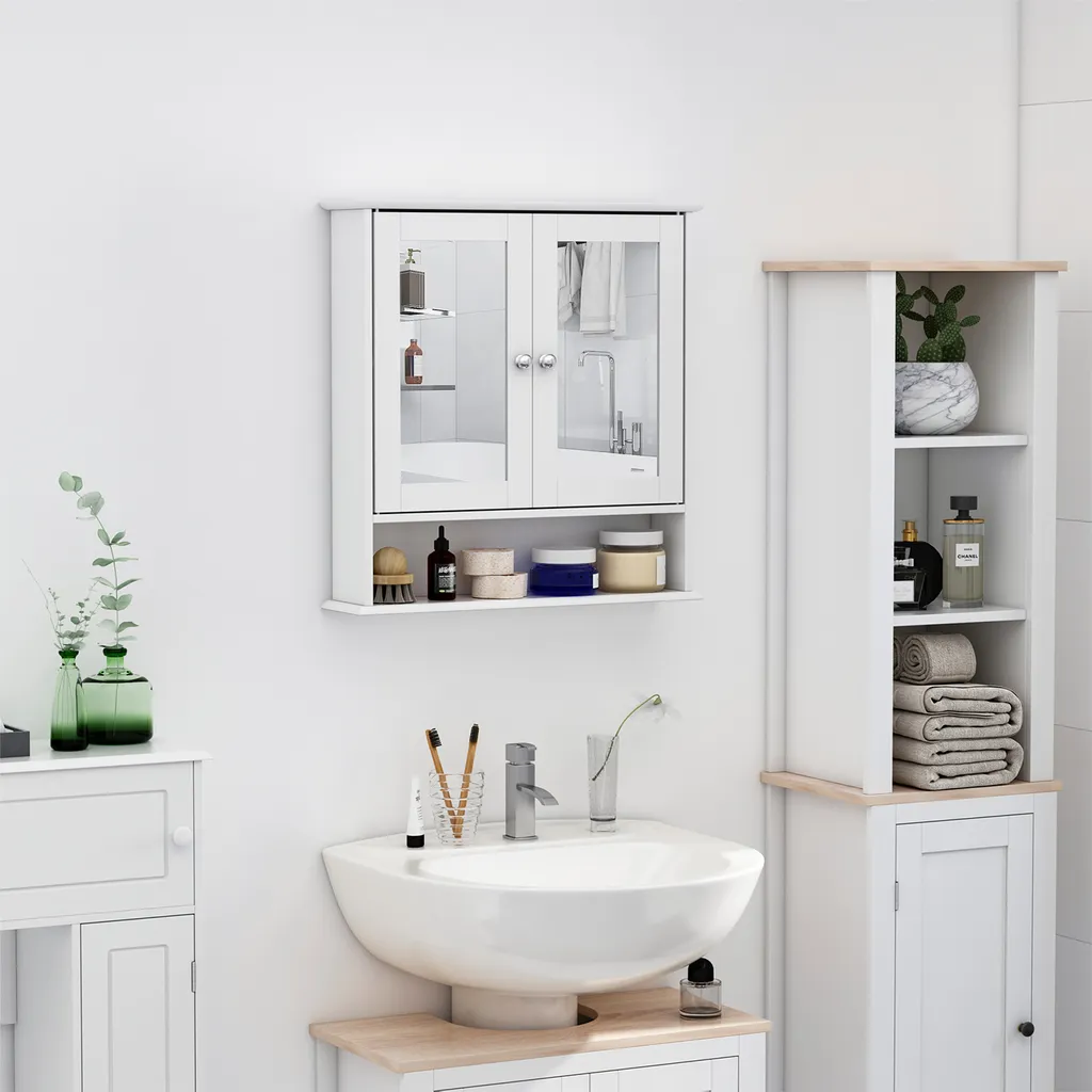 Rangement Mural Salle de Bain avec Miroir pour Optimiser les Espaces