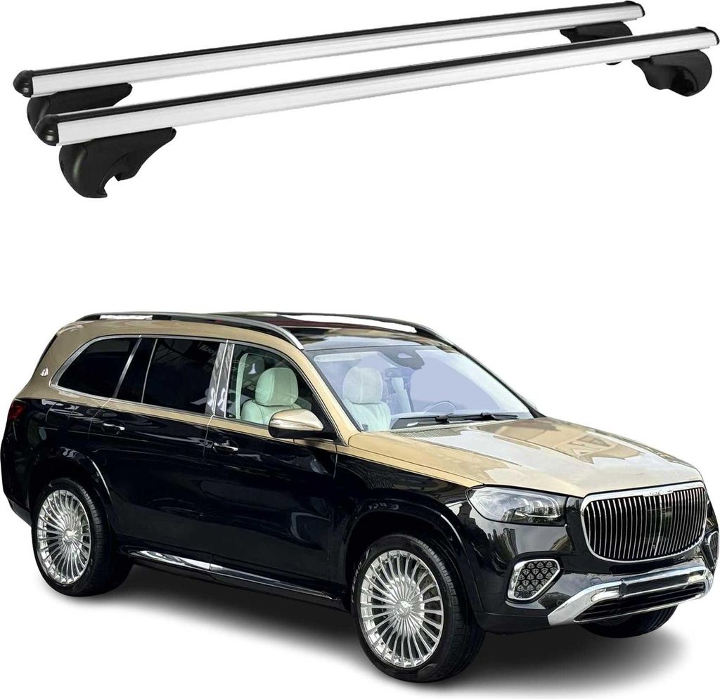 Dachträger Grundtäger für Mercedes GLS X167 2020-2025 75kg Alu Silber 2 tlg