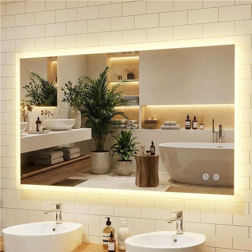 Specchio da bagno COSTWAY con illuminazione, specchio da Immagine del prodotto 