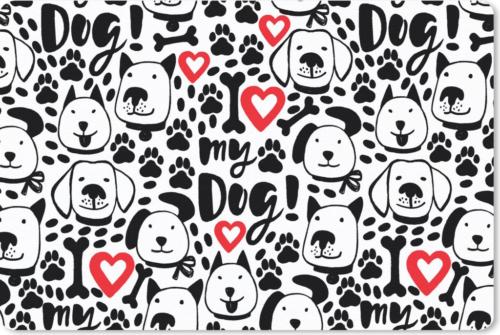 MuchoWow Schreibtischunterlage Muster - Hund - Zitat - Jungen - Mädchen - Kinder - Kinder 60x40 cm - XXL Mauspad - Großes Mauspad