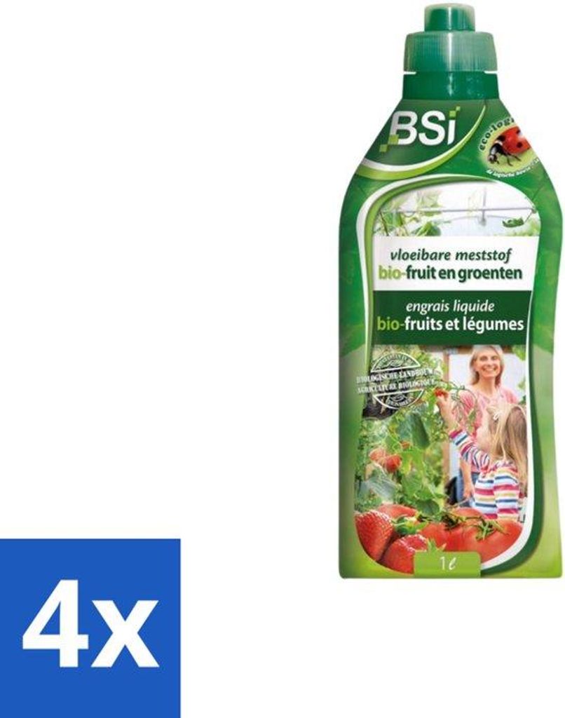 Naturkost-Produkt - Frucht & Gemüse Dünger - Natürliche Wachstum & Ernte - 1 Liter - Vorteilsverpackung - 4 Stück