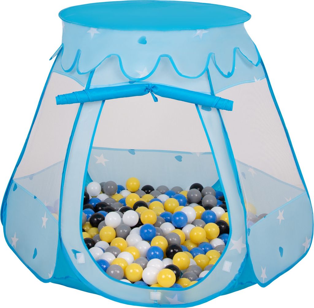 Selonis Spielzelt 105x90cm 200 Bälle ∅6cm Zelt Mit Bunten Bällen Für Babys Und Kinder