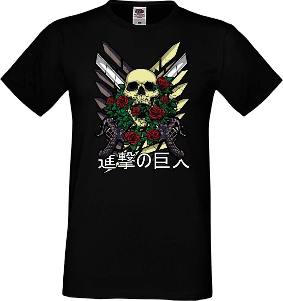 Herren T-Shirt Anime Manga Attack Anime On Titan 02 Beast Attack, Man S / Schwarz