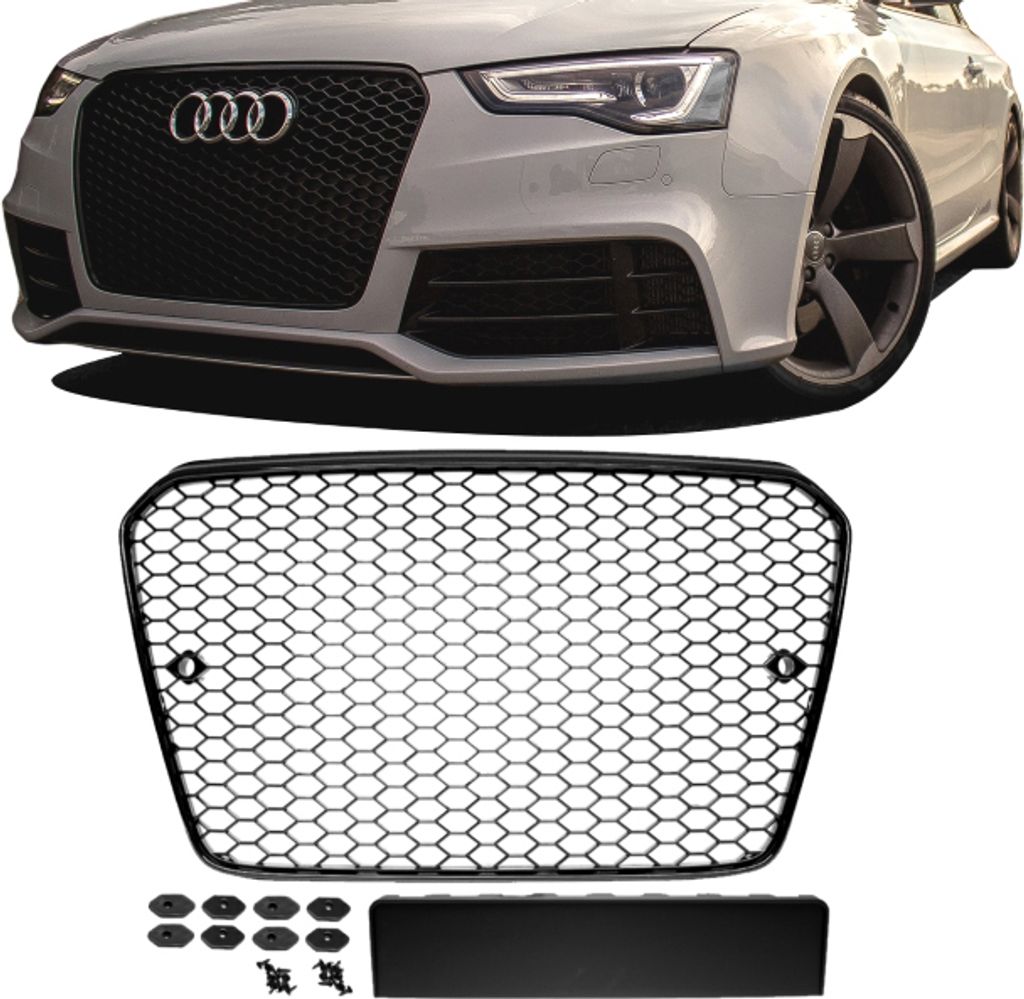 Kühlergrill Wabendesign hochglanz Schwarz passt für Audi A5 8T Facelift 11-17 nicht RS5