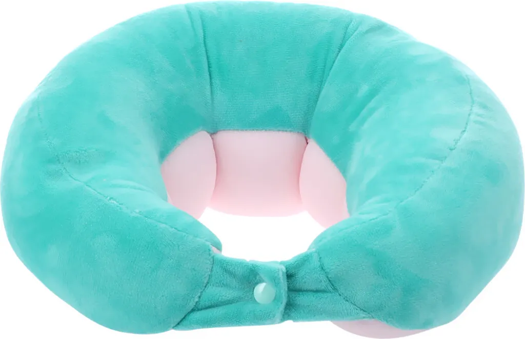 Coussin cervical de voyage bleu 29x31x10 cm avec soutien ergonomique U