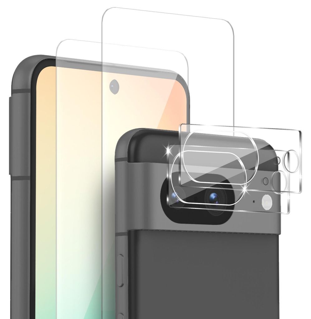 2x Display + Kamera Glas für Google Pixel 8 Displayschutz Produktbild 