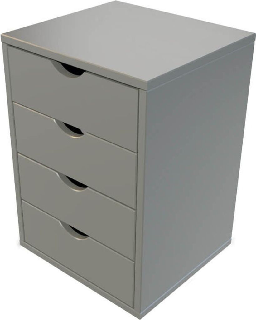 Schubladencontainer mit 4 Schubladen - Grau