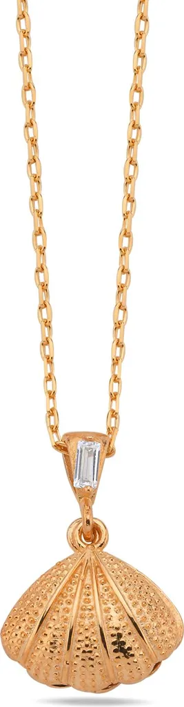 Collier Argent 925 Hypoallergénique Coquillage Perle et Or Rose