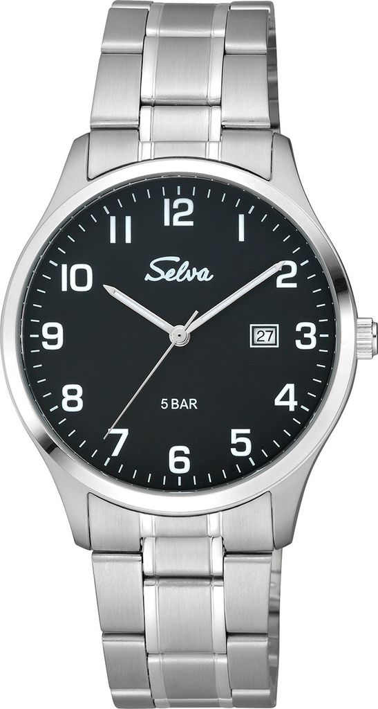 SELVA SELVA Quarz-Armbanduhr mit Edelstahlband Zifferblatt Produktbild 