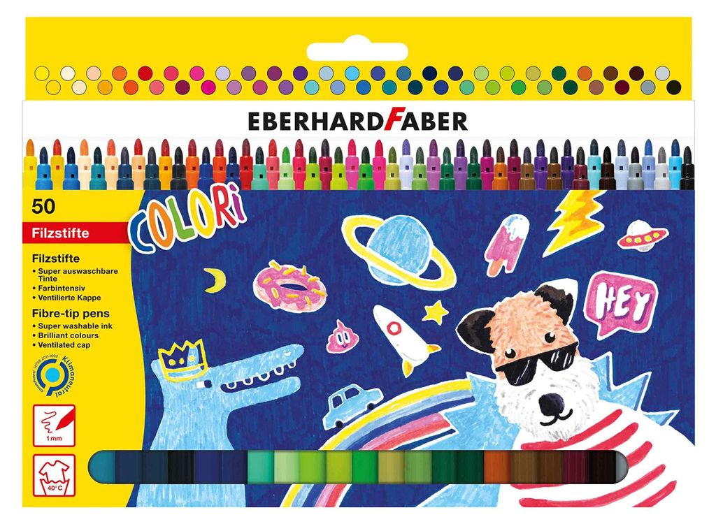 EBERHARD FABER Fasermaler COLORI 50er Kartonetui Produktbild 