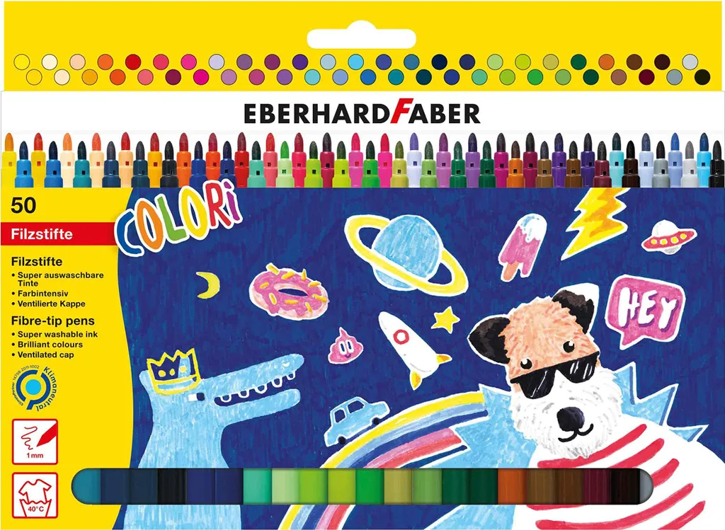 EBERHARD FABER 551150 Penne in fibra EBERHARD FABER COLORI, confezione da 50 pz