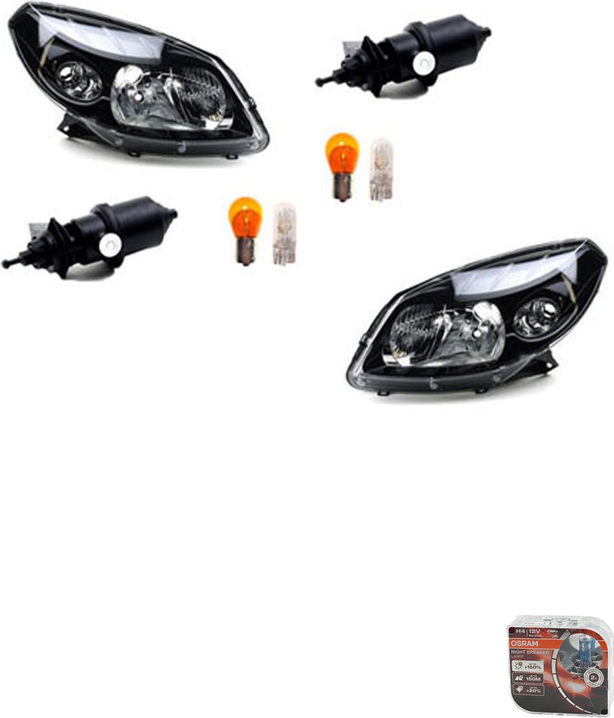 Johns, Scheinwerfer + Osram Night Breaker Laser passend für Dacia Sandero 06/08- L R 260602914R 8200526423 260104793R 8200526422 8200211014 770042...
