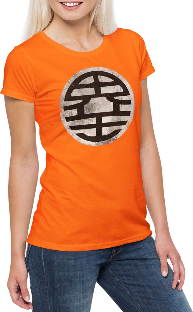 Urban Backwoods Black Son Goku Vintage, Damen T-Shirt, Farbe: Orange, Größe: 3XL
