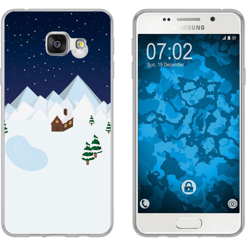 PhoneNatic Case kompatibel mit Samsung Galaxy A7 (2016) A710 Silikon-Hülle X Mas Weihnachten Winterwonderland M6