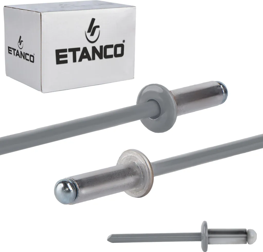 Rivetto a Strappo 4,8x12 RAL 9006 Grigio Alluminio Testa Tonda