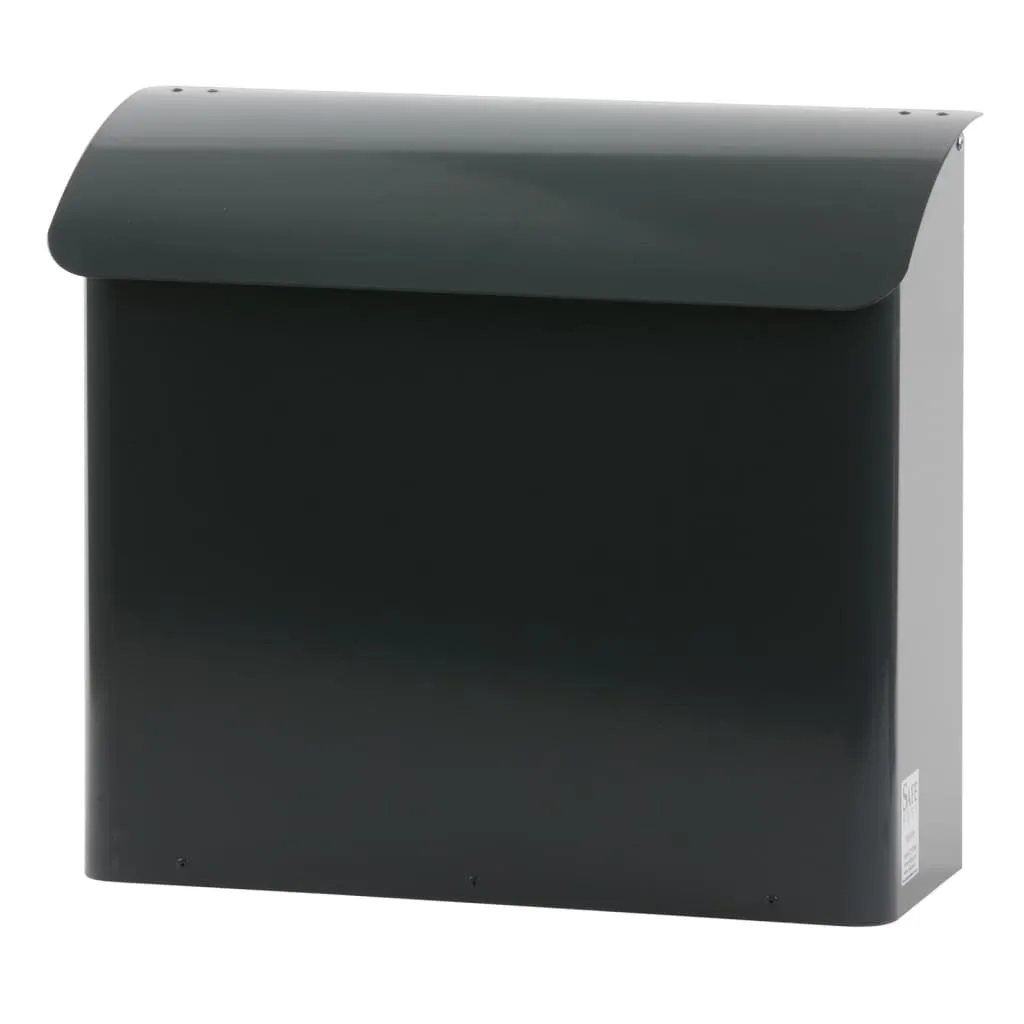Boîte aux lettres en acier anthracite 41,5 cm avec clapet de protection