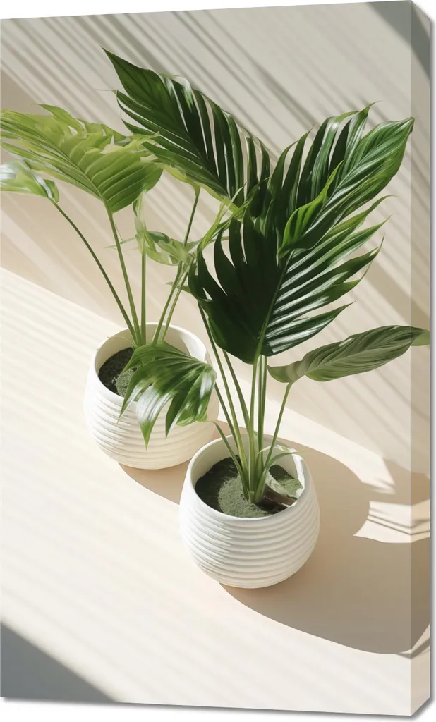 Affiche Botanique 60x100 cm Contours Plantes Noir et Blanc Minimaliste
