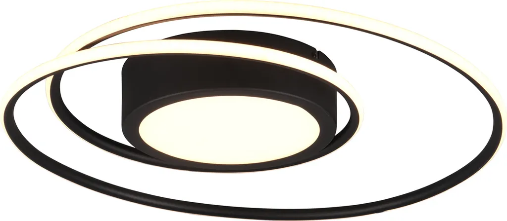 Luminaire de plafond LED Trio YAVA noir mat éclairage puissant et éco