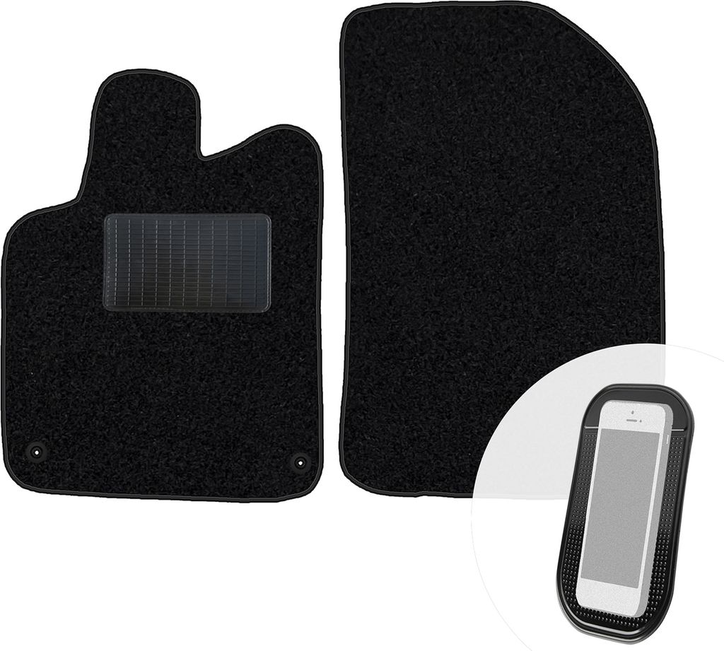 moto-MOLTICO Vorne Fußmatten Auto Velours Autoteppiche Schwarz Automatten Set 2-teilig passend für Peugeot 407 I Citroen C5 I 2001-2011