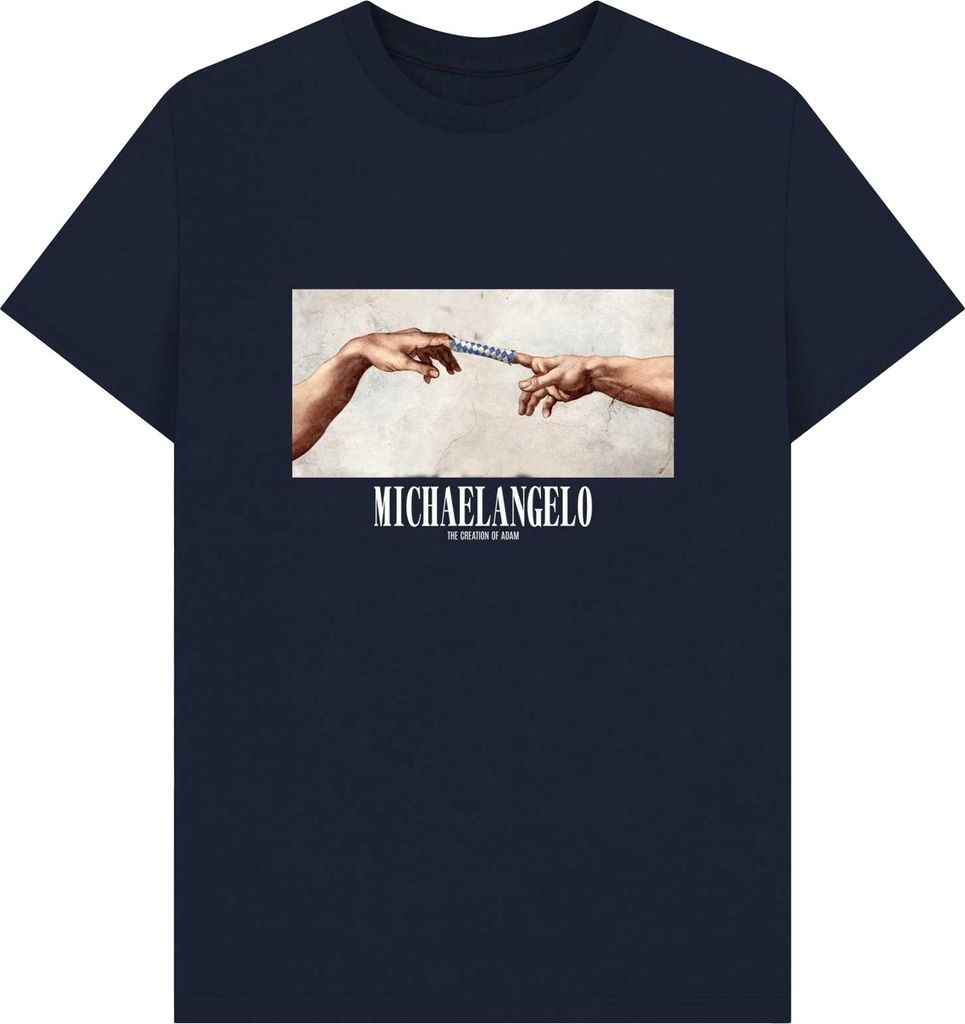 Apoh - "Creation Of Adam" T-Shirt für Herren/Damen Uni PN1702 (XXL) (Dunkles Marineblau)