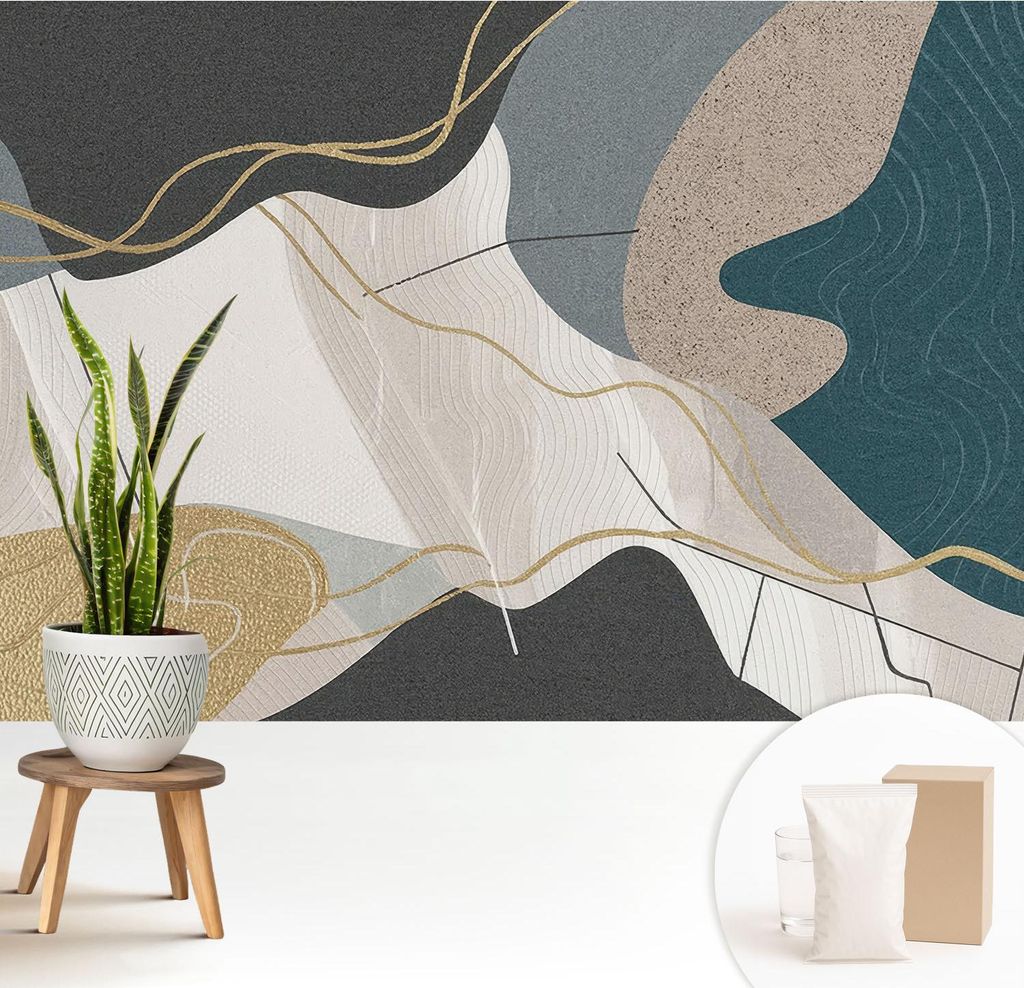 Fototapete - 208x146 cm - Tapete - Wandtapete - Wandbilder - Dekofolie - Tapete Folie - Wand - Dekoration - Wohnzimmer - Abstrakte Formen