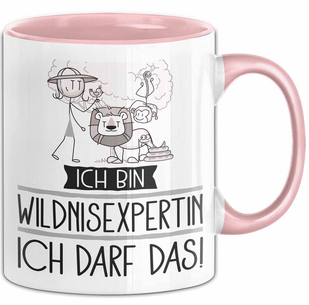 Geschenk für Wildnisexpertin Tasse Lustige Geschenkidee Geburtstag Ich Bin Wildnisexpertin Ich Darf Das (Rosa)