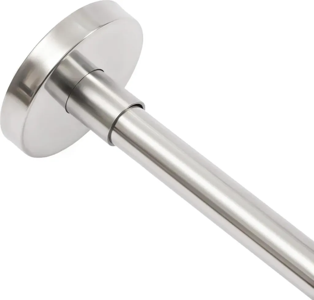 Tringle de douche d'angle extensible 45 à 75 cm en métal gris argent