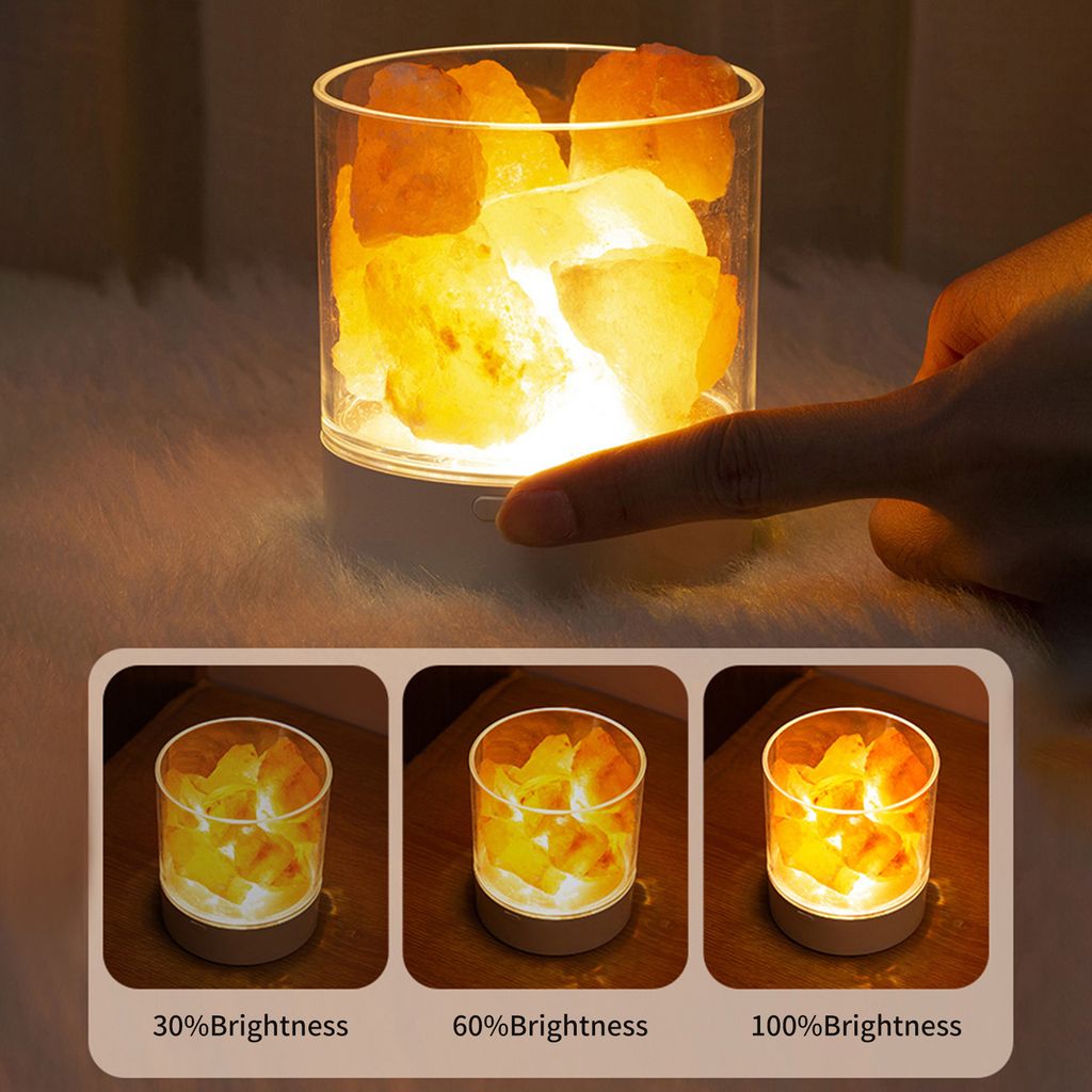 Sůl kámen noční světlo 7 barev LED Rock Crystal Lamp Obrázek produktu 4