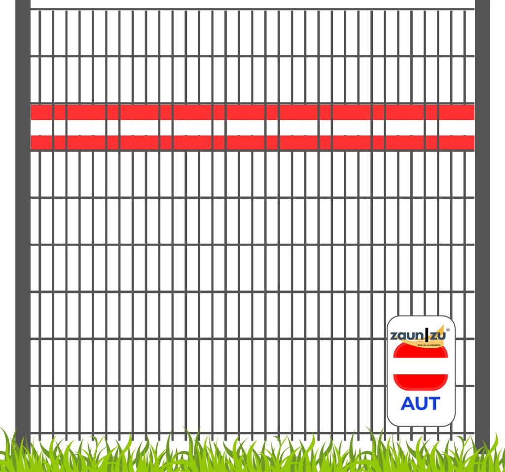 zaun|zu Sichtschutzstreifen Österreich Landesfarben-Set für Doppelstabmattenzaun Akzentstreifen