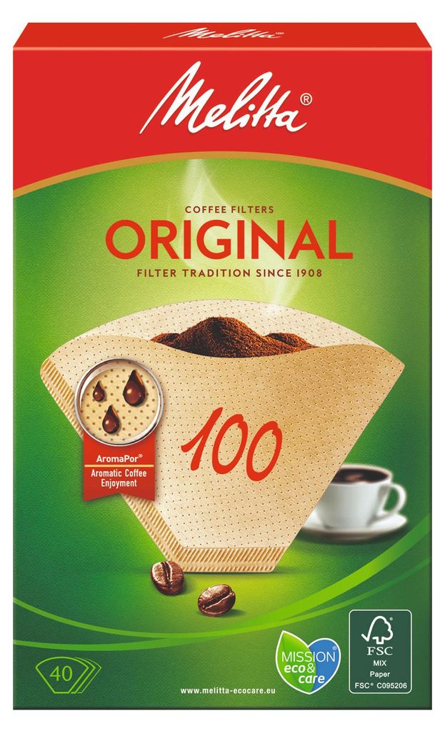 Melitta Filtertüten (Verkaufseinheit: 9) natur 100 Pack 40 Image du produit 