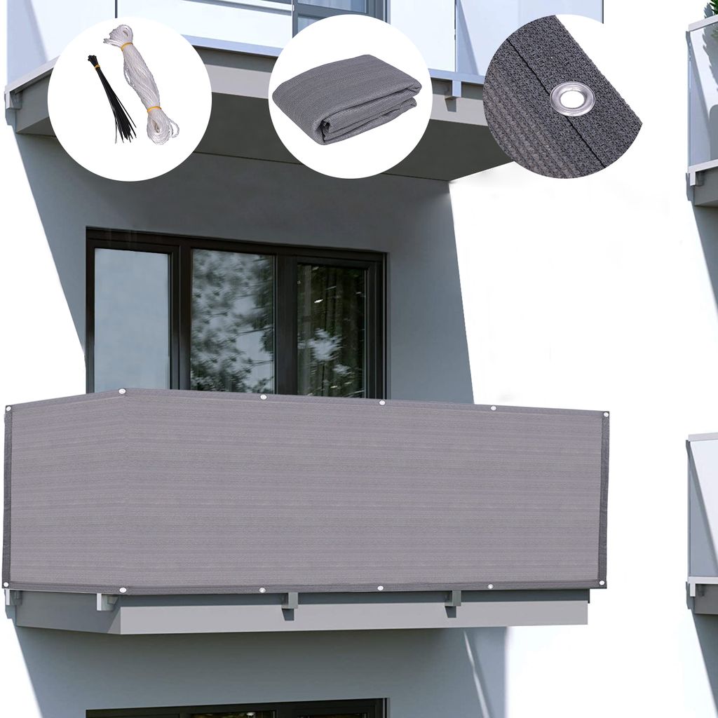 Balkonsichtschutz Bespannung Balkonverkleidung Terrassen Windschutz 6M Anthrazit 