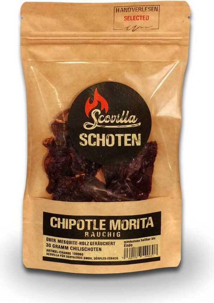 Scovillas Chipotle Morita Schoten, getrocknet, 30g