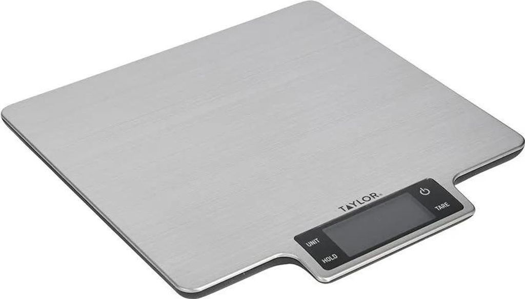 Taylor Pro Large Digital Scale, Küchenwaage of Edelstahl, misst flüssige und trockene Zutaten bis zu 10kg, 16cm of Durchmesser, Tara-Funktion, sp...