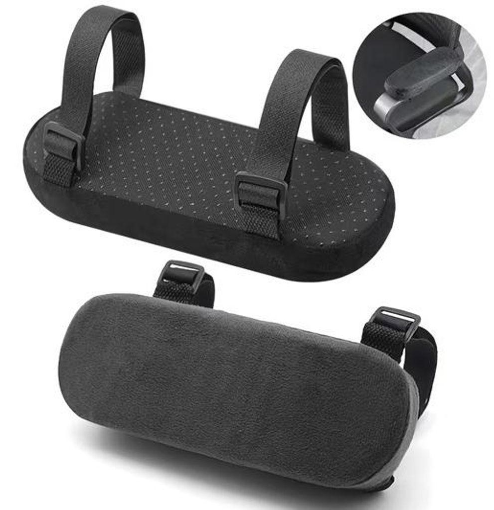 2 Stück Armlehnen Polster Memory-Schaum für Bürostuhl Stuhl Auflage schwarz