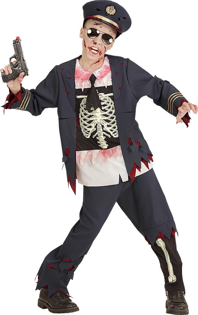 ZOMBIE POLIZIST (Jacke mit Hemd,Hose, Hut) Gr. 128 Produktbild 
