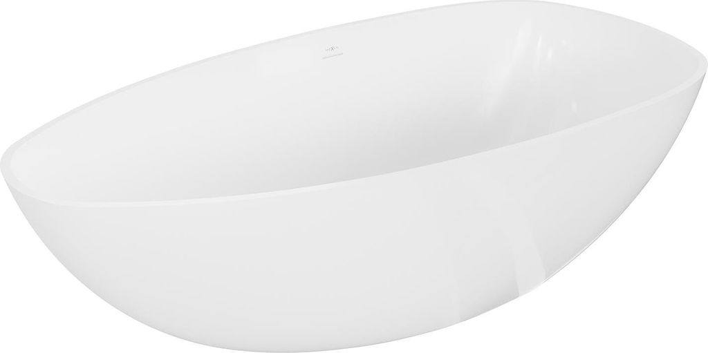 Mexen Imola freistehende Badewanne aus Konglomerat 150 x 77 cm, weiß glänzend - 57281507610