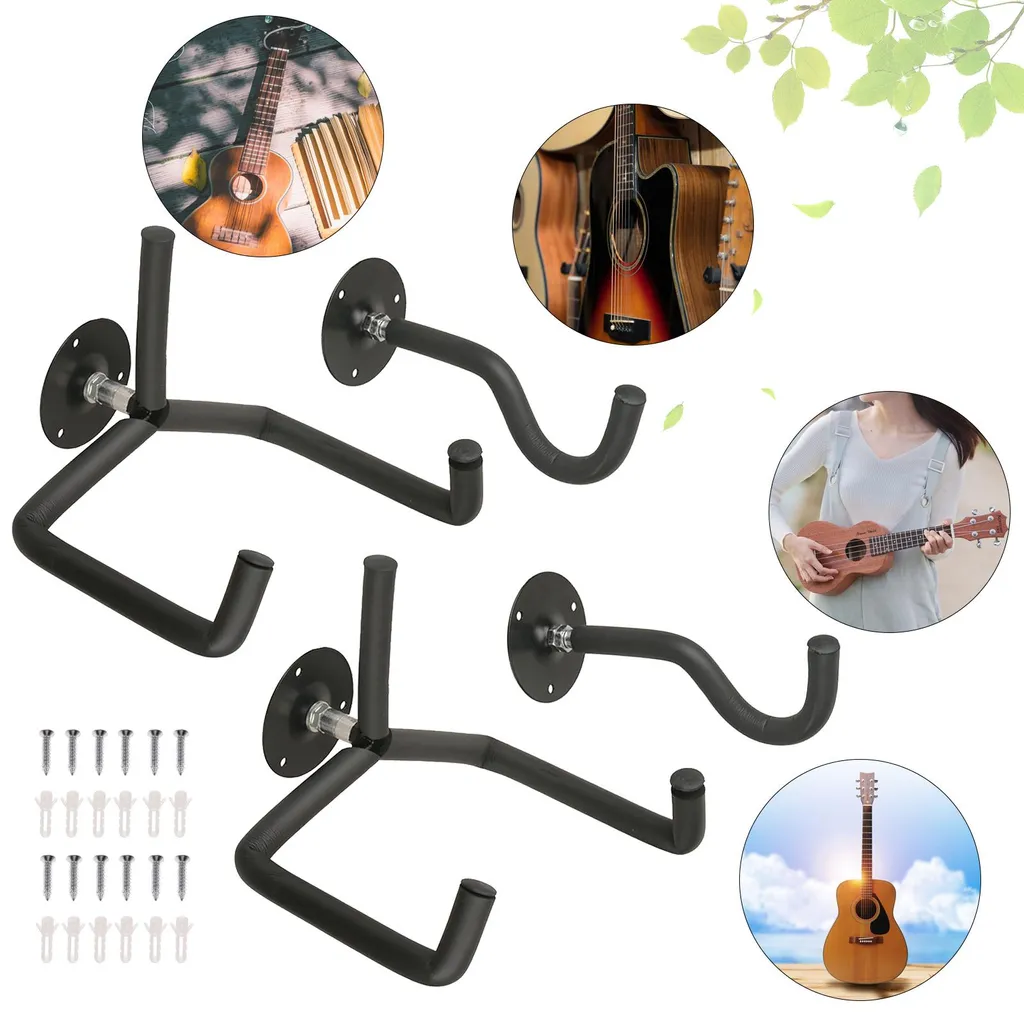 Support Mural pour Guitare Studio - Rangement Vertical Noir Gain de Place - 3