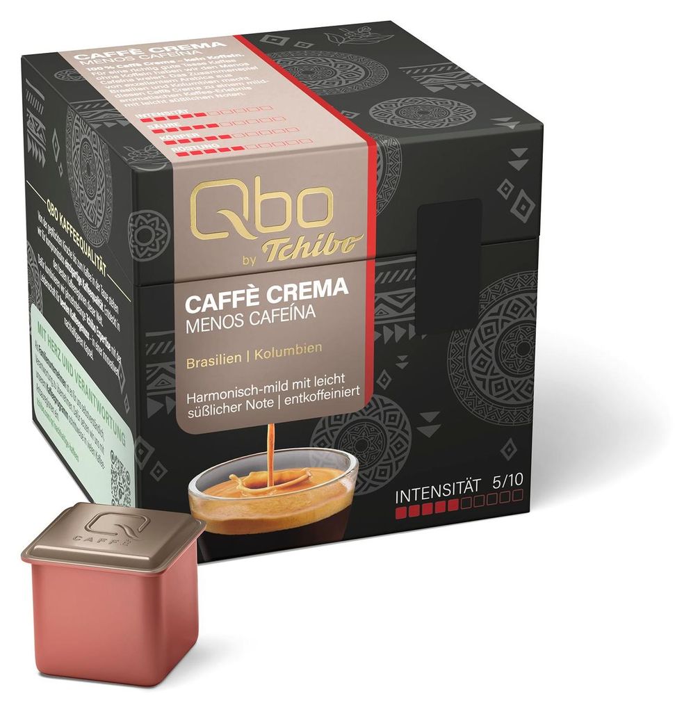 Tchibo Qbo Caffè Crema Menos Cafeína Premium Kaffeekapseln, Produktbild 