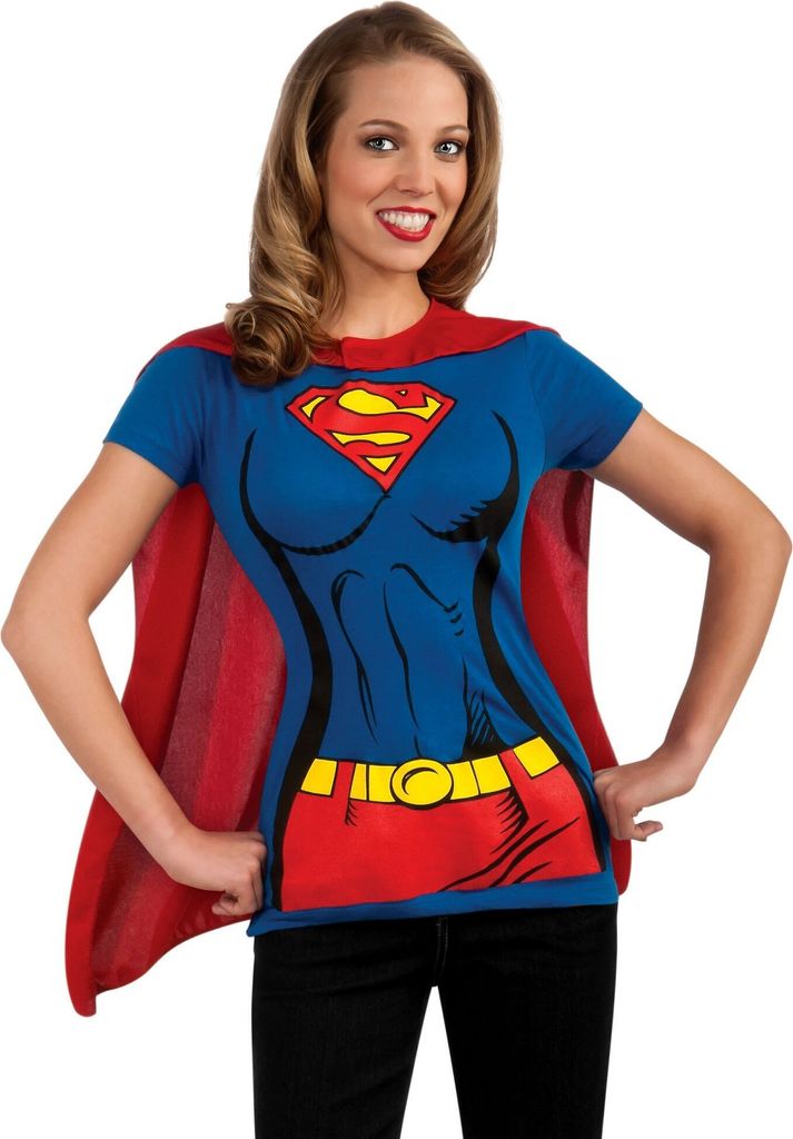 Supergirl T-Shirt Damen mit Cape Gr. 38-40 , Größe:S