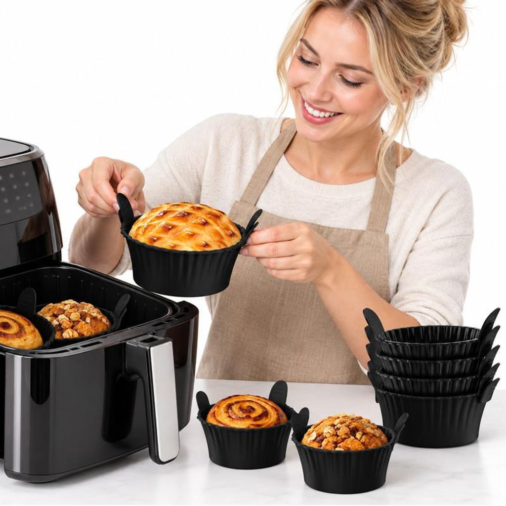 Silikon Förmchen für Airfryer, 8 Stück, Muffinförmchen Produktbild 