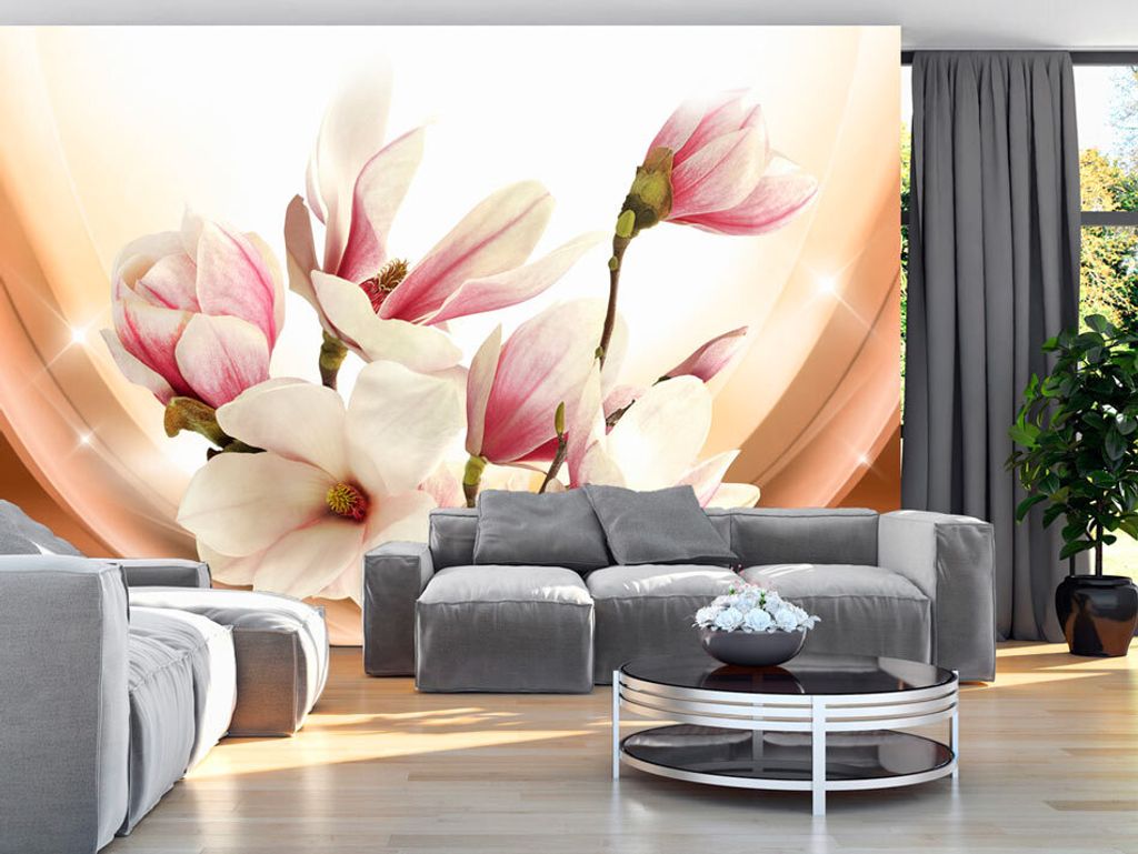 Vlies Fototapete 400x280 cm Tapeten Wandtapete XXL Blumen Magnolien b-A-0247-a-d