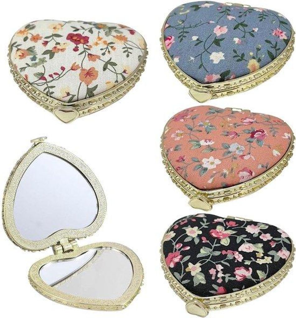 Kleine Retro-Spiegel Set mit Blumenprint
