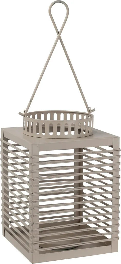 Lanterna in metallo con maniglia decorativa, grigio